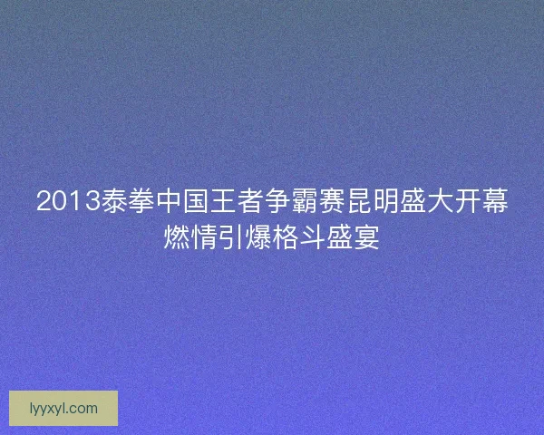 2013泰拳中国王者争霸赛昆明盛大开幕燃情引爆格斗盛宴